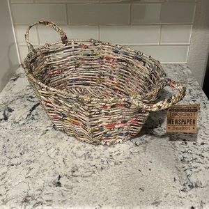 NWT Trader Joe’s Hand Woven Recycled Newspaper Basket